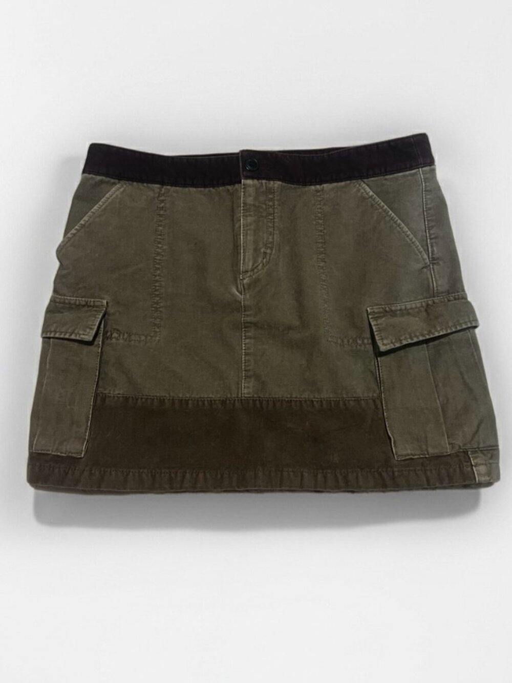 Green Patchwork Cargo Mini Skirt💕